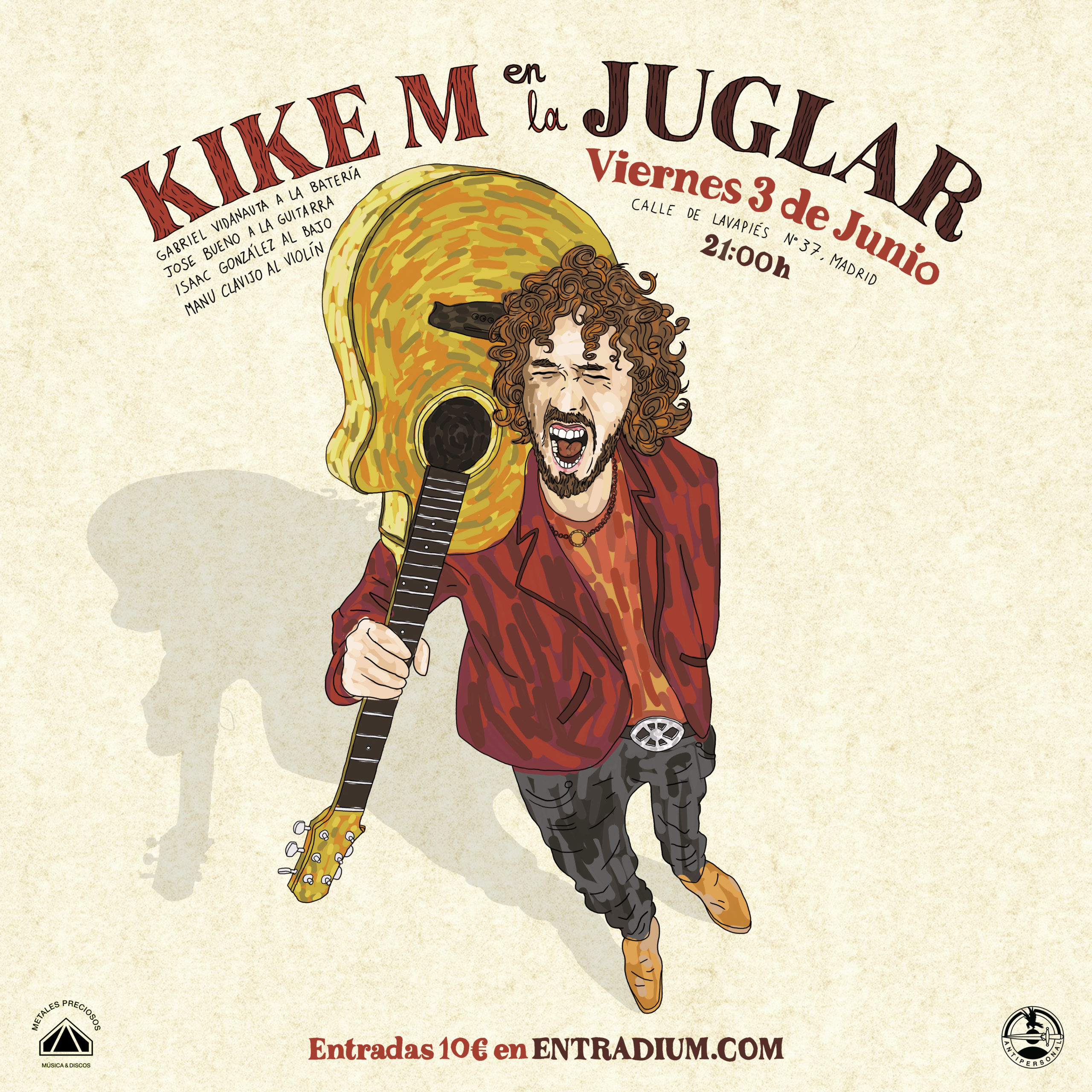 Kike M concierto con banda en la sala Juglar de Madrid